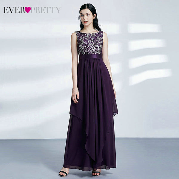 Plus Size Floral Lace Bridesmaid Dresses Ever Pretty A-Line Ruffles Sleeveless O-Neck Layer Elegant Wedding Party Gowns 2020