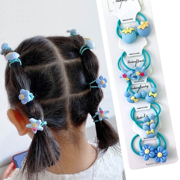 1set Kawaii Cartoon Princess Women Girls Kids Elastic Hair Rubber Bands Accessories Tie Hair Rope Headdress Gift Scrunchies