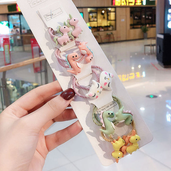 1set Kawaii Cartoon Princess Women Girls Kids Elastic Hair Rubber Bands Accessories Tie Hair Rope Headdress Gift Scrunchies