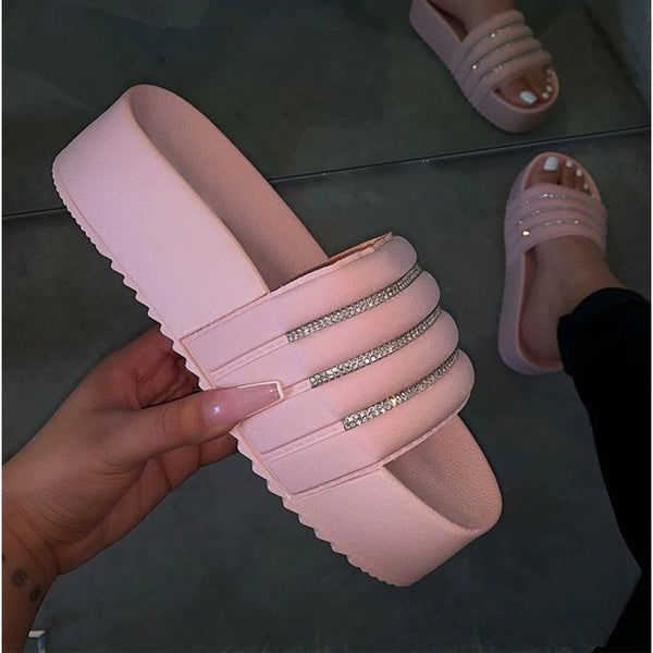 Women's Slippers Fashion Casual Slippers Women Thick Platforms Shoes Slippers Flip Flops Ladies Slides Rome Beach Sandals