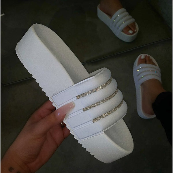 Women's Slippers Fashion Casual Slippers Women Thick Platforms Shoes Slippers Flip Flops Ladies Slides Rome Beach Sandals