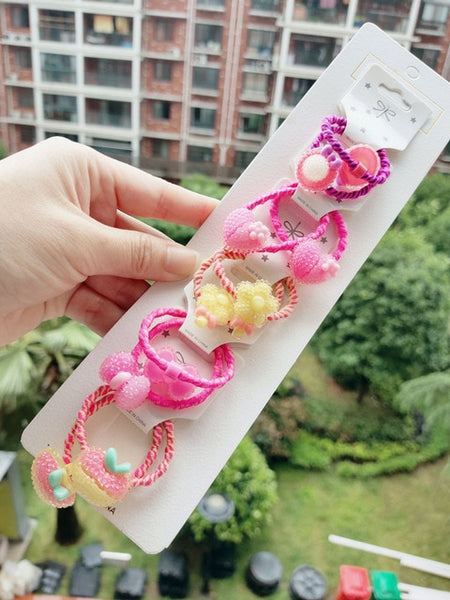 1set Kawaii Cartoon Princess Women Girls Kids Elastic Hair Rubber Bands Accessories Tie Hair Rope Headdress Gift Scrunchies