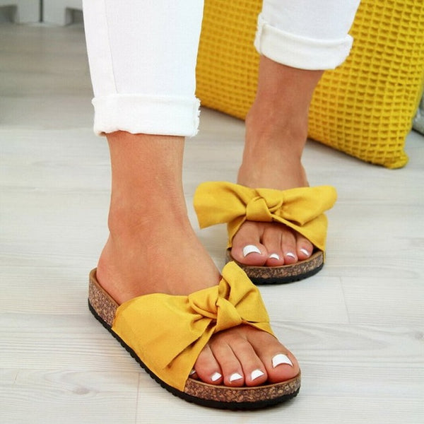 2020 Summer Fashion Sandals Shoes Women Bow Summer Sandals Slipper Indoor Outdoor Flip-flops Beach Shoes Female Slippers