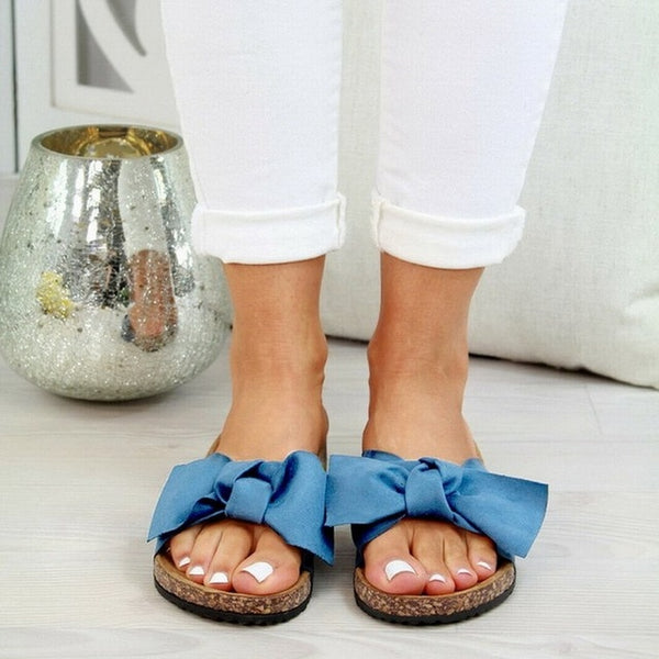 2020 Summer Fashion Sandals Shoes Women Bow Summer Sandals Slipper Indoor Outdoor Flip-flops Beach Shoes Female Slippers