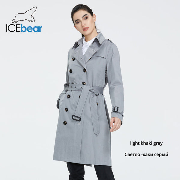 ICEbear 2020 Women spring lapel windbreaker fashion double breasted women's trench coat quality women clothing GWF20023D