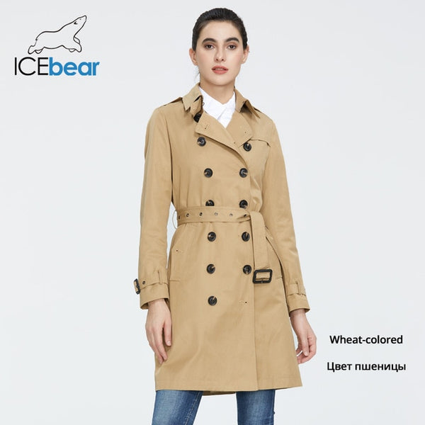 ICEbear 2020 Women spring lapel windbreaker fashion double breasted women's trench coat quality women clothing GWF20023D