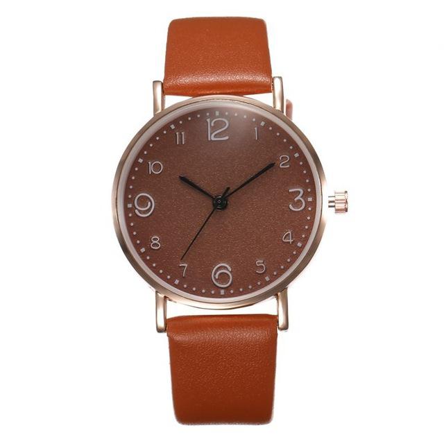 Top Fashion Style Luxury Women Leather Band Analog Quartz Wrist Watch Golden Ladies Watch Women Dress Reloj Mujer Black Clock