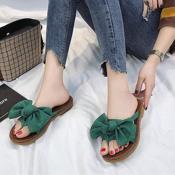 New Summer Slippers Women Bow Sandals Slipper Indoor Outdoor Flip-flops Beach Sandals Shoes Female Fashion Shoes Dropshipping