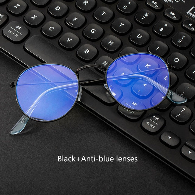 Computer Glasses Anti Blue Ray Glasses Blue Light Blocking Glasses Optical Eye Spectacle UV Blocking Gaming Filter Round Glasses