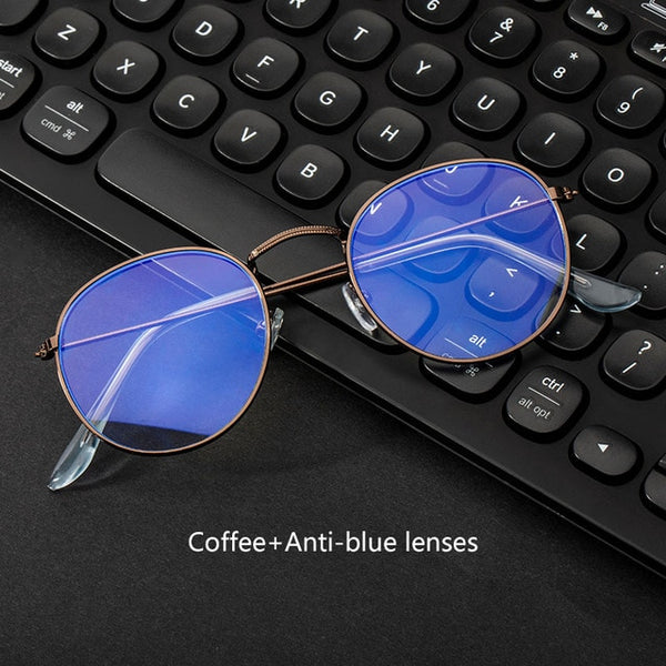 Computer Glasses Anti Blue Ray Glasses Blue Light Blocking Glasses Optical Eye Spectacle UV Blocking Gaming Filter Round Glasses