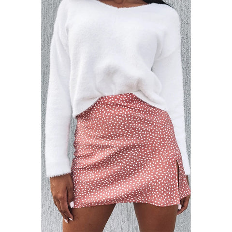 Woman Skirts Blush Print  High Waist mini skirt vadim summer skirt women skirts jupe faldas apparel Dance Skirt Women Cute