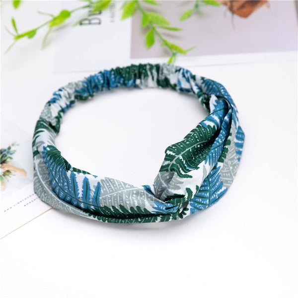 Fashion Women Girls Summer Bohemian Hair Bands Print Headbands Vintage Cross Turban Bandage Bandanas HairBands Hair Accessories