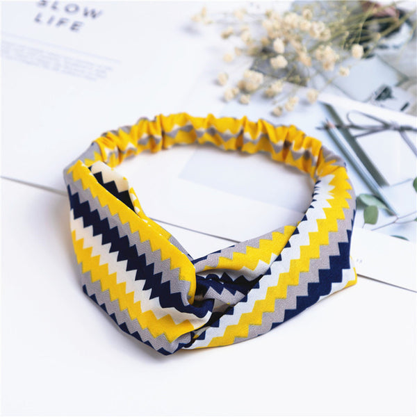 Fashion Women Girls Summer Bohemian Hair Bands Print Headbands Vintage Cross Turban Bandage Bandanas HairBands Hair Accessories