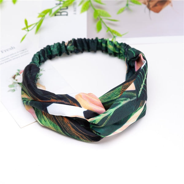 Fashion Women Girls Summer Bohemian Hair Bands Print Headbands Vintage Cross Turban Bandage Bandanas HairBands Hair Accessories