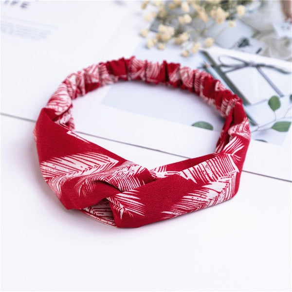 Fashion Women Girls Summer Bohemian Hair Bands Print Headbands Vintage Cross Turban Bandage Bandanas HairBands Hair Accessories