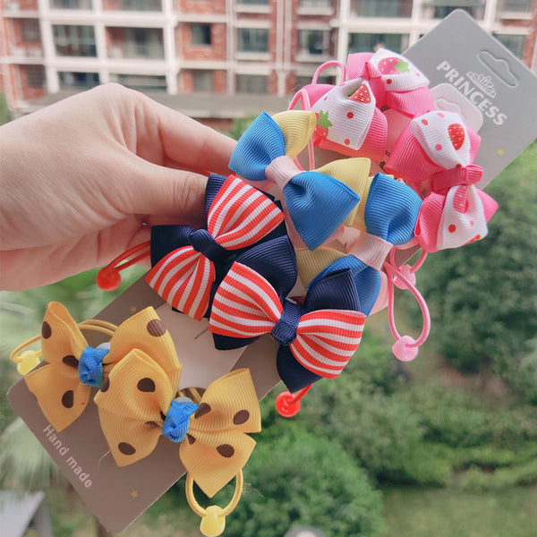 1set Kawaii Cartoon Princess Women Girls Kids Elastic Hair Rubber Bands Accessories Tie Hair Rope Headdress Gift Scrunchies