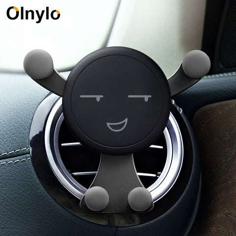 Holder For Phone In Car Mobile Gravity Air Vent Monut Smile Face Stand For iPhone 11 8 7 Plus Auto Support Stand Car Accessories