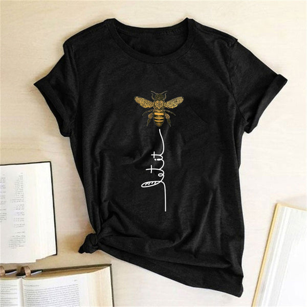 Hillbilly Women Bee Kind T-shirt Aesthetics Graphic Short Sleeve Cotton Polyester T Shirts Female Camisetas Verano Mujer 2020