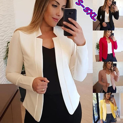 Multiple colour Women Blazer 2020 Leisure Blazers Lady Office Work Suit Pockets Jackets Coat Slim Women Blazer Femme Jackets