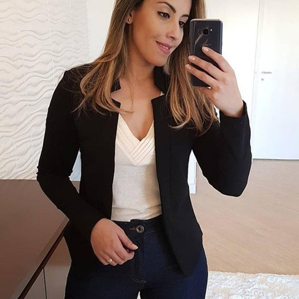 Multiple colour Women Blazer 2020 Leisure Blazers Lady Office Work Suit Pockets Jackets Coat Slim Women Blazer Femme Jackets