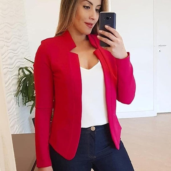 Multiple colour Women Blazer 2020 Leisure Blazers Lady Office Work Suit Pockets Jackets Coat Slim Women Blazer Femme Jackets