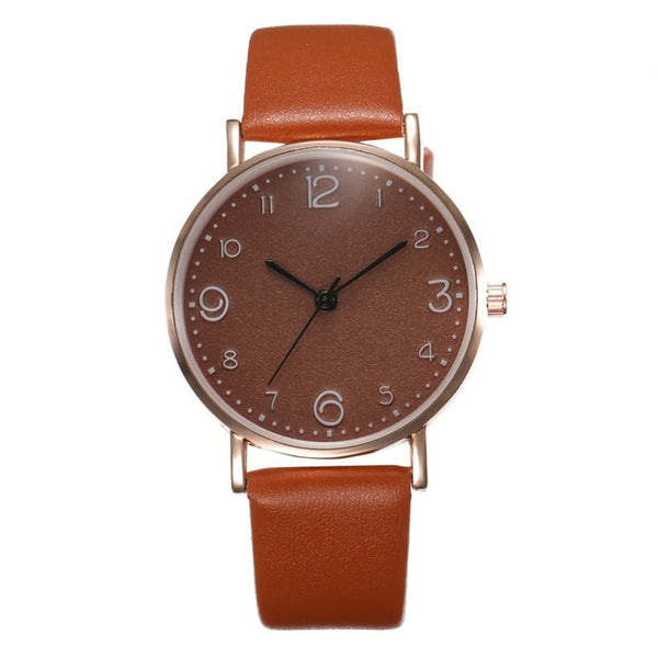 Top Style Fashion Women's Luxury Leather Band Analog Quartz Wrist Watch Golden Ladies Watch Women Dress Reloj Mujer Black Clock