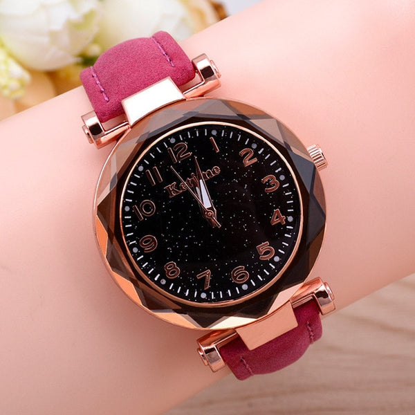 Casual Women Watches Starry Sky Quartz Wristwatch Female Clock Leather Fashion Ladies Wrist Watches reloj mujer relogio feminino