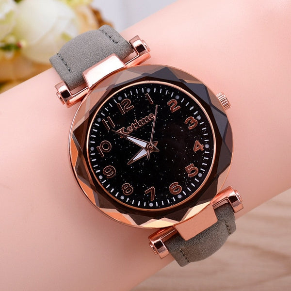 Casual Women Watches Starry Sky Quartz Wristwatch Female Clock Leather Fashion Ladies Wrist Watches reloj mujer relogio feminino