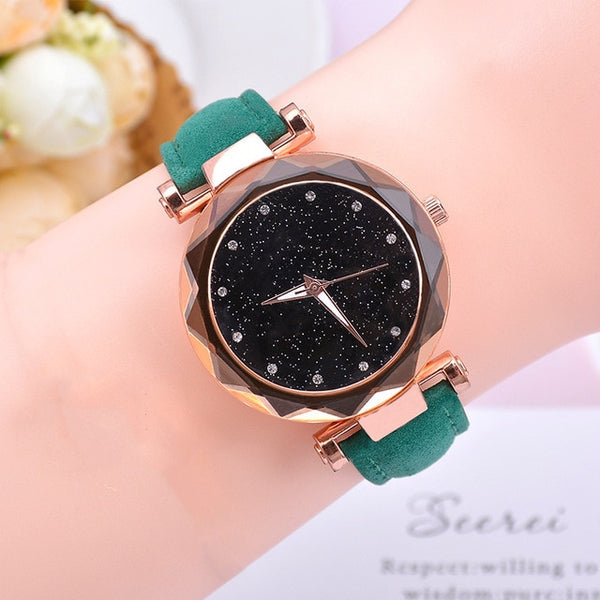 Casual Women Watches Starry Sky Quartz Wristwatch Female Clock Leather Fashion Ladies Wrist Watches reloj mujer relogio feminino