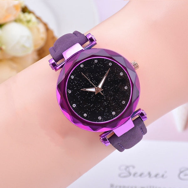 Casual Women Watches Starry Sky Quartz Wristwatch Female Clock Leather Fashion Ladies Wrist Watches reloj mujer relogio feminino