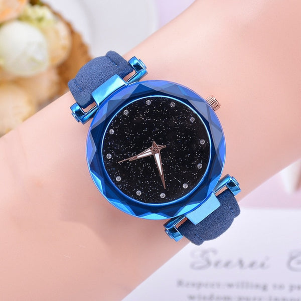 Casual Women Watches Starry Sky Quartz Wristwatch Female Clock Leather Fashion Ladies Wrist Watches reloj mujer relogio feminino